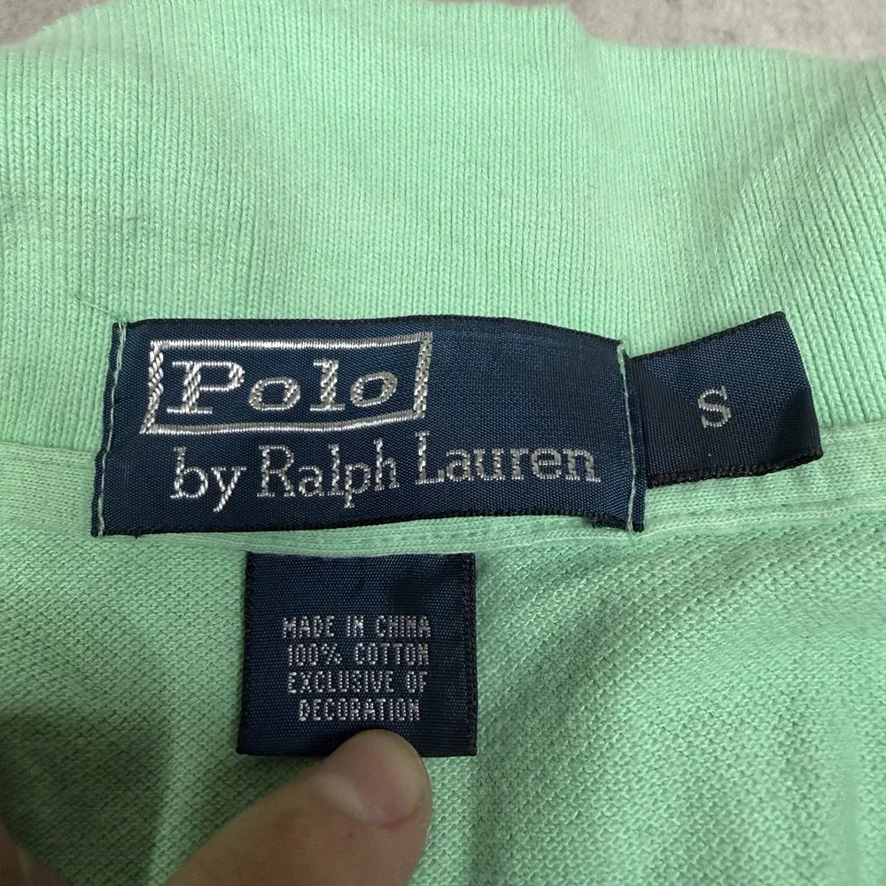 Vintage Polo Ralph Lauren Polo Shirt Mens Small Green Pony Logo Cotton Mesh USA